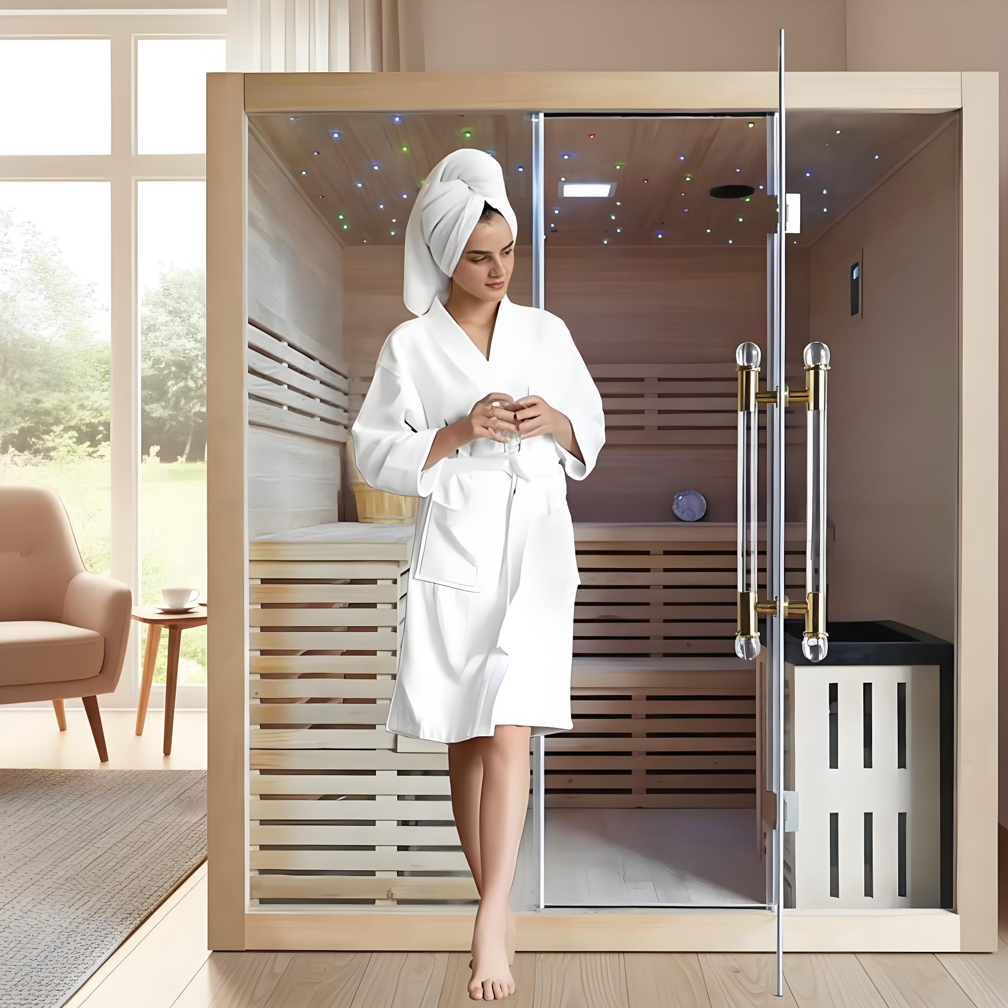Backyard Cedar Sauna Barrel Ca - Spa Wellness Family 评论和价格